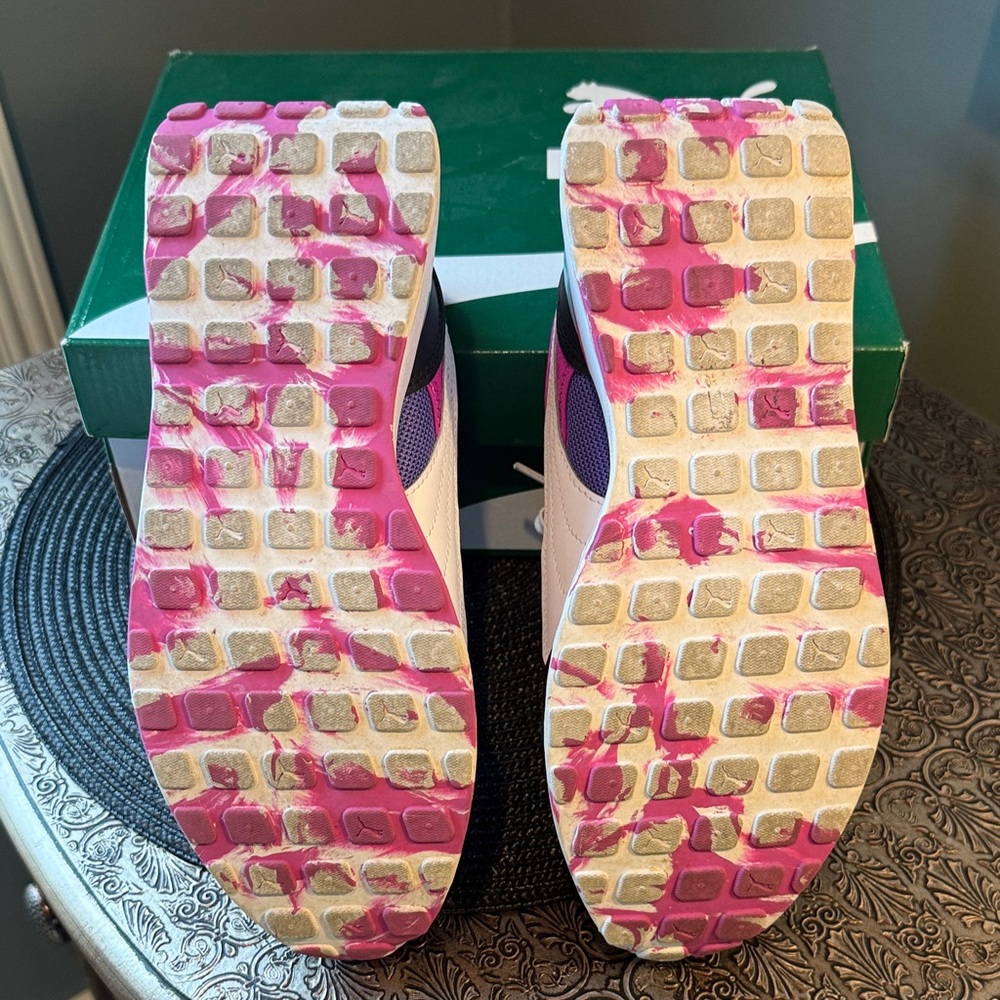 LIKE NEW Puma Women’s Colorblock Platform Sneakers - Purple/Pink/Teal/Coral - Picture 8 of 12
